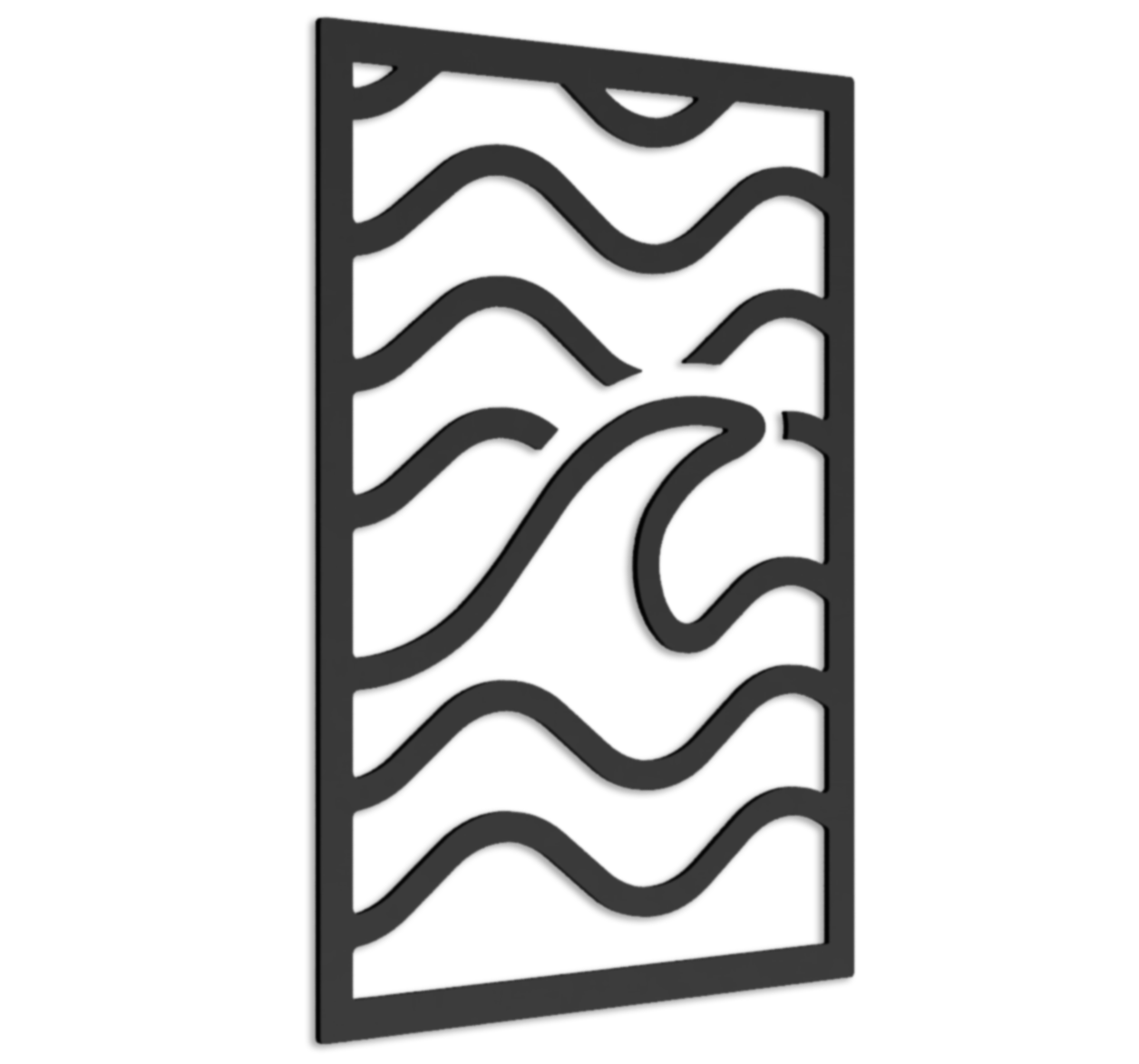 Tableau mural métallique les vagues